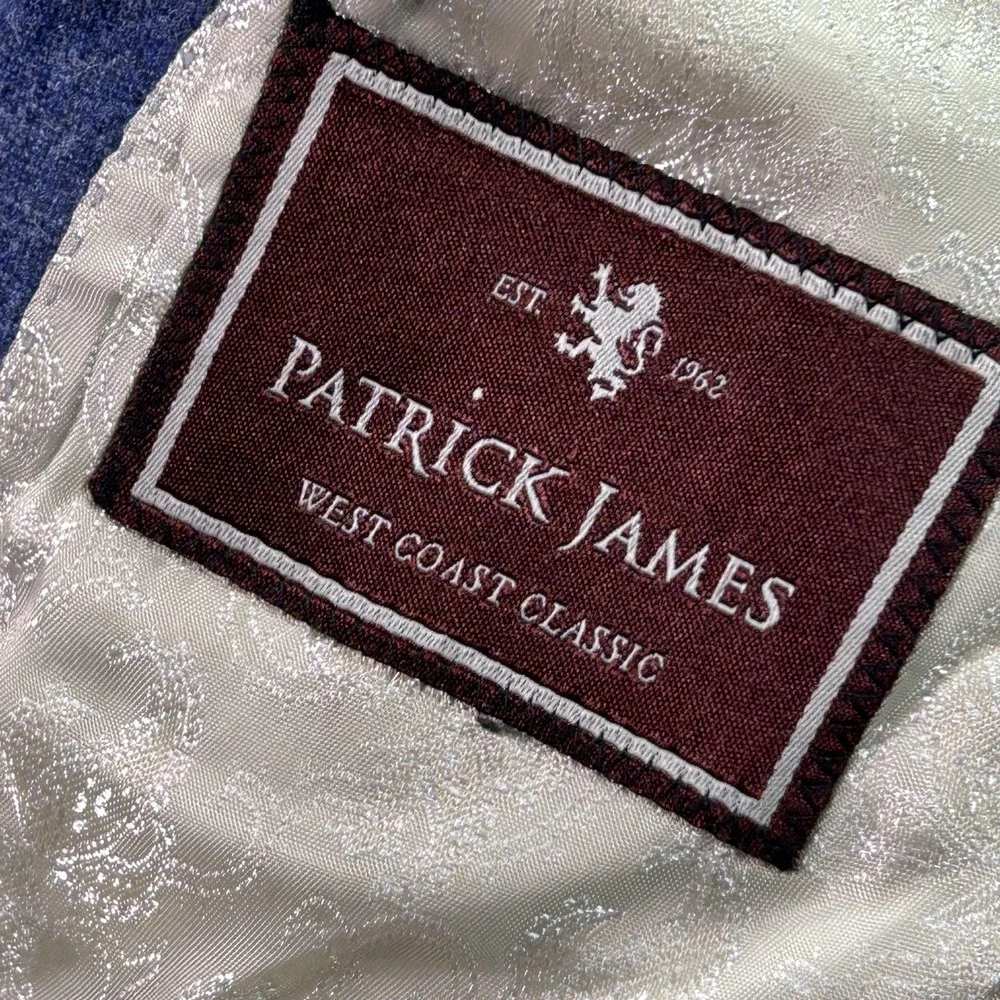 Patrick James Blazer Mens 38S Blue Wool Cashmere Sport Coat Lanificio di Pray‎